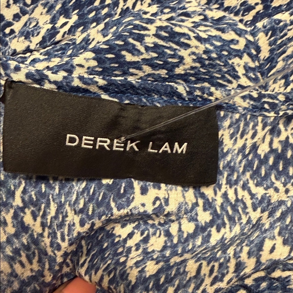 Derek Lam Blue and White Midi silk Dress 10 - Picture 5 of 7